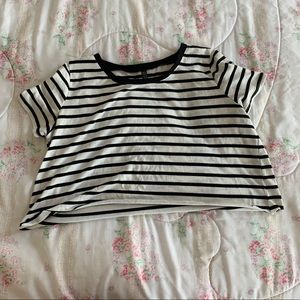 cotton on striped cropped tee